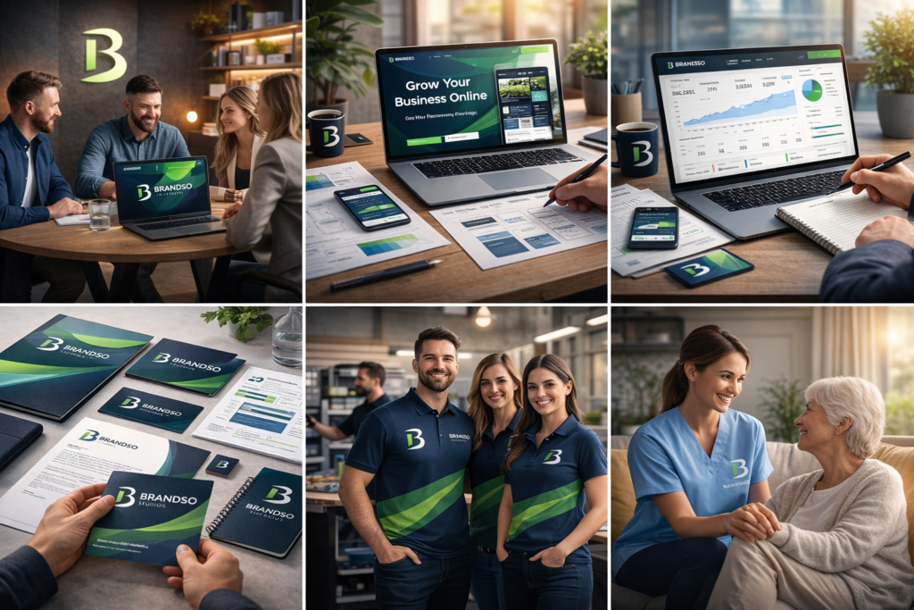 branded print and design materials including business cards brochures and stationery for UK businesses