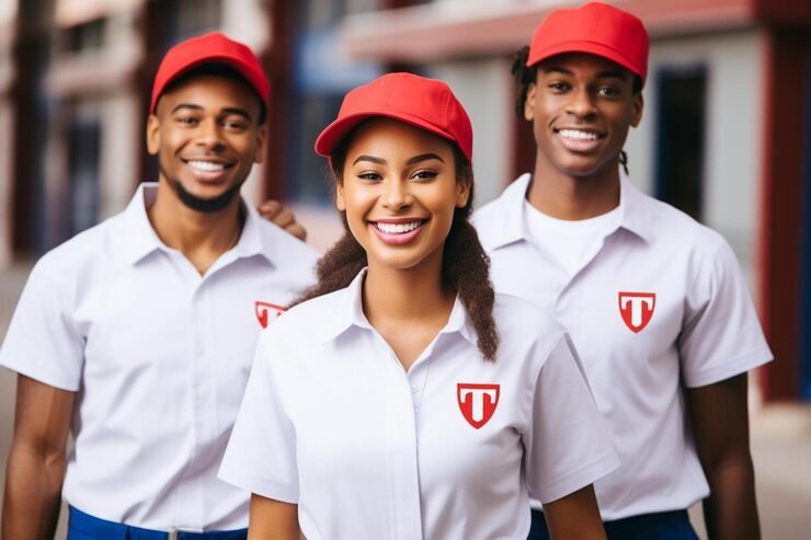 team uniforms with branded workwear UK for company staff